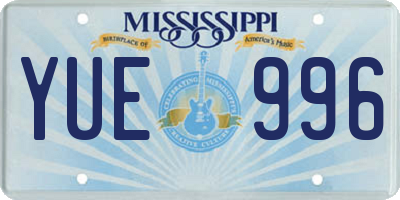 MS license plate YUE996