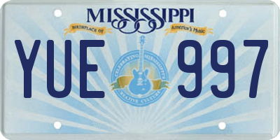 MS license plate YUE997
