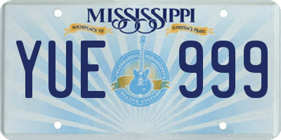 MS license plate YUE999