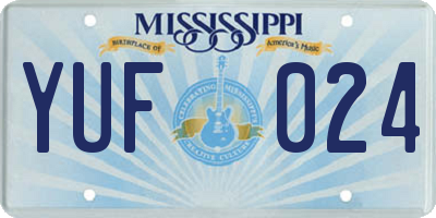 MS license plate YUF024