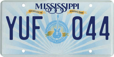 MS license plate YUF044