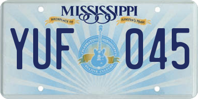 MS license plate YUF045