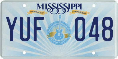 MS license plate YUF048