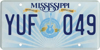 MS license plate YUF049