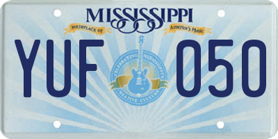 MS license plate YUF050