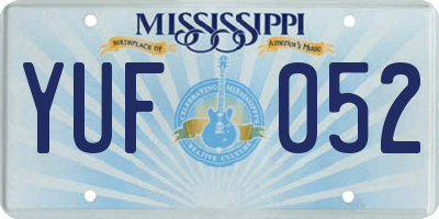 MS license plate YUF052