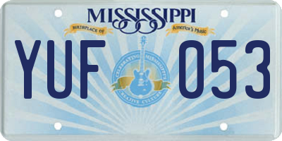MS license plate YUF053
