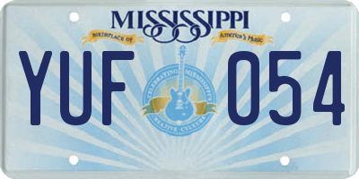 MS license plate YUF054