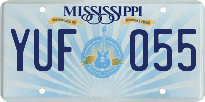 MS license plate YUF055
