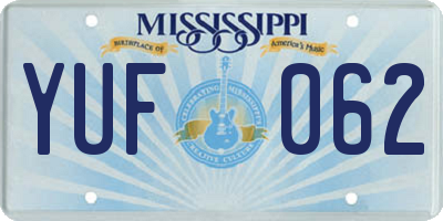 MS license plate YUF062