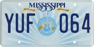MS license plate YUF064