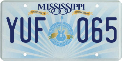 MS license plate YUF065