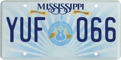 MS license plate YUF066