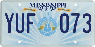 MS license plate YUF073