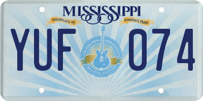 MS license plate YUF074