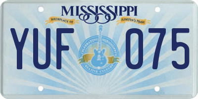 MS license plate YUF075