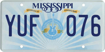 MS license plate YUF076
