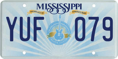 MS license plate YUF079