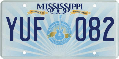 MS license plate YUF082