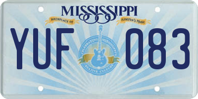 MS license plate YUF083