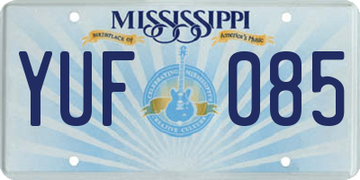MS license plate YUF085