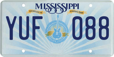 MS license plate YUF088