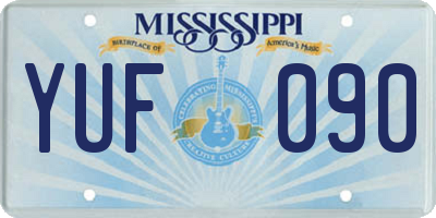 MS license plate YUF090