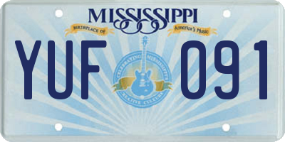 MS license plate YUF091