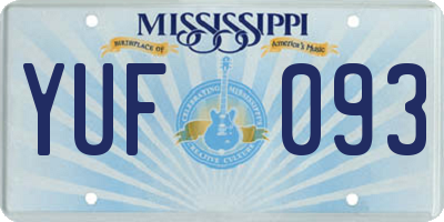MS license plate YUF093