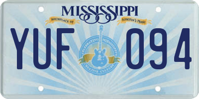 MS license plate YUF094
