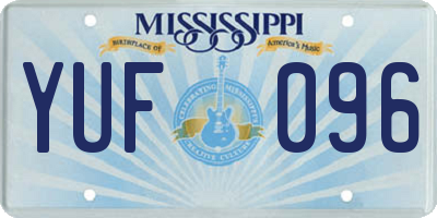 MS license plate YUF096