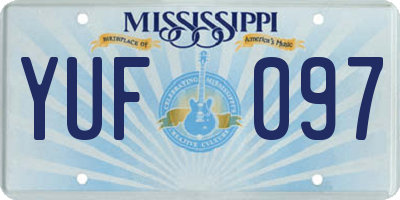 MS license plate YUF097