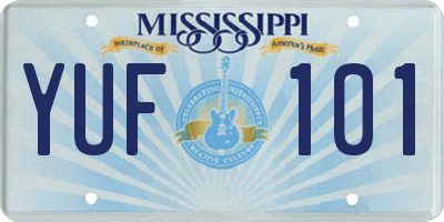 MS license plate YUF101