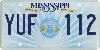 MS license plate YUF112