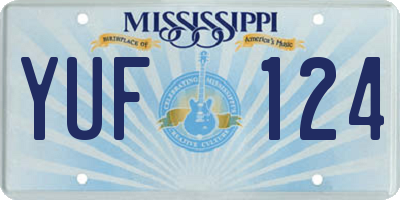 MS license plate YUF124