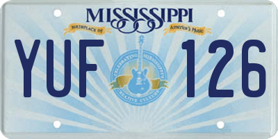 MS license plate YUF126