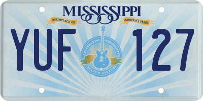 MS license plate YUF127