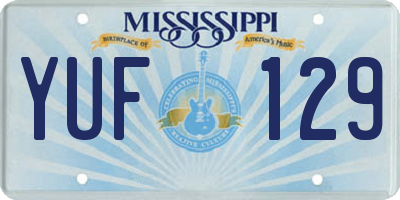 MS license plate YUF129