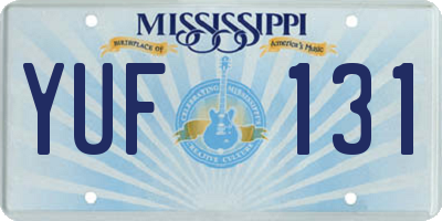 MS license plate YUF131