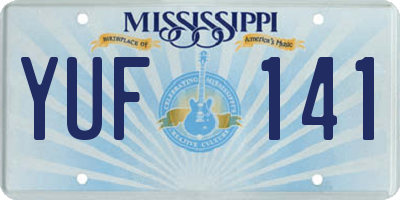 MS license plate YUF141