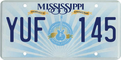 MS license plate YUF145