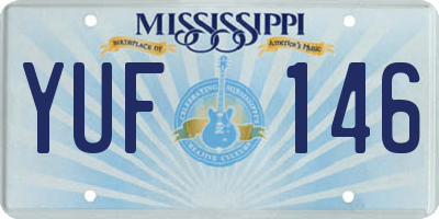 MS license plate YUF146