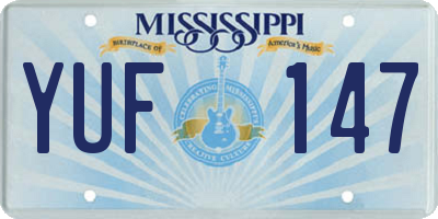 MS license plate YUF147
