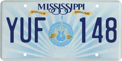 MS license plate YUF148