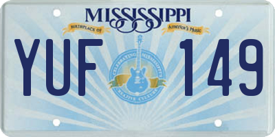 MS license plate YUF149