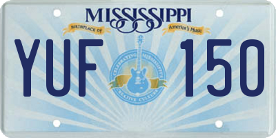 MS license plate YUF150