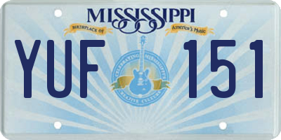 MS license plate YUF151