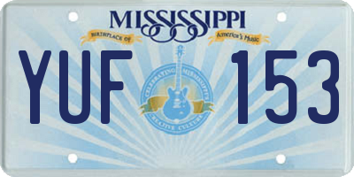 MS license plate YUF153