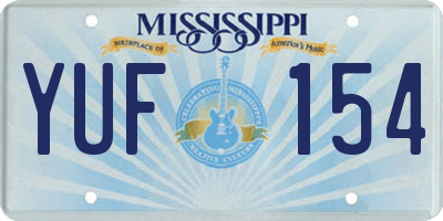 MS license plate YUF154