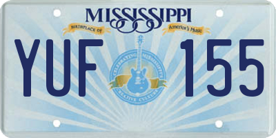 MS license plate YUF155